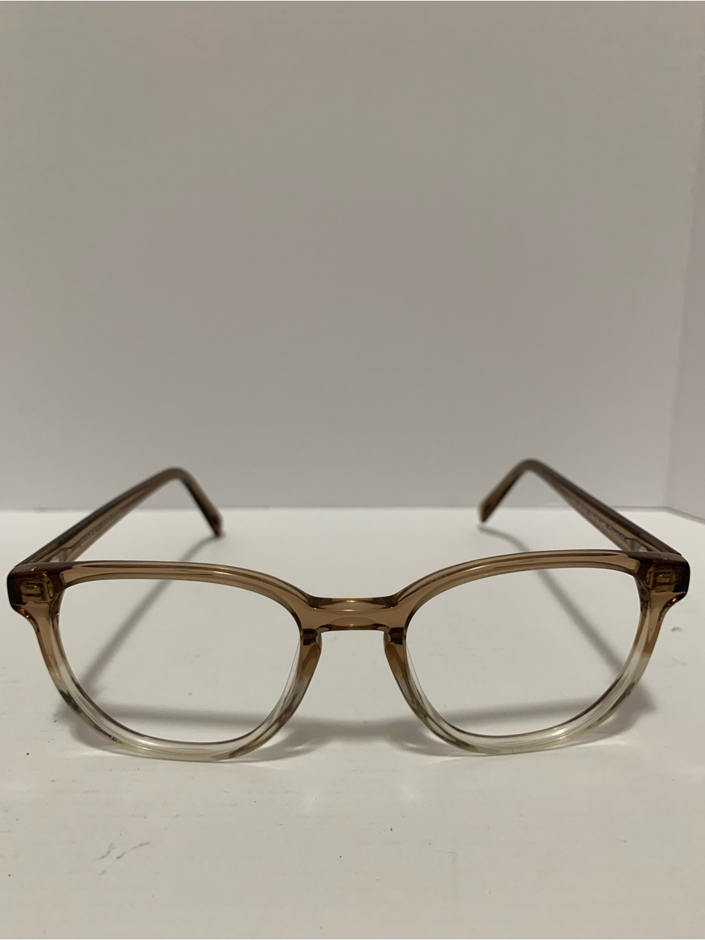 Warby Parker Translucent Brown to Clear Gradient Glasses Frames Only